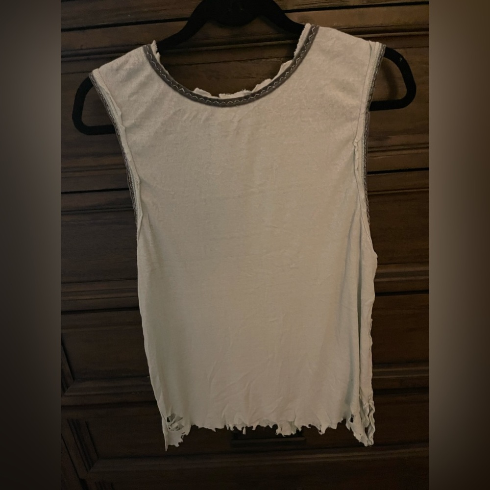 We The Free light blue distressed tank